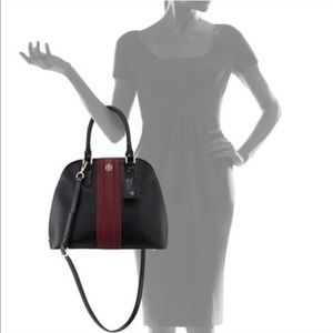 Tory Burch Robinson Stripe Open Top Dome Satchel